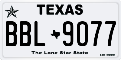 TX license plate BBL9077