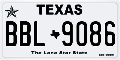 TX license plate BBL9086