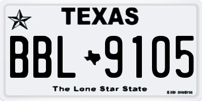 TX license plate BBL9105