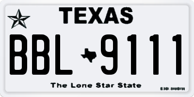 TX license plate BBL9111