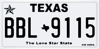 TX license plate BBL9115