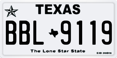 TX license plate BBL9119