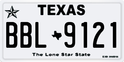 TX license plate BBL9121
