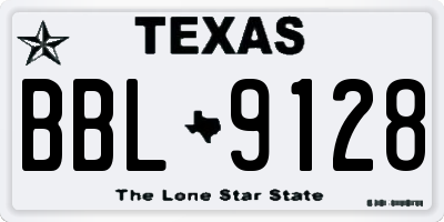 TX license plate BBL9128
