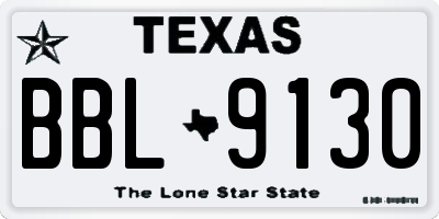 TX license plate BBL9130