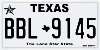 TX license plate BBL9145