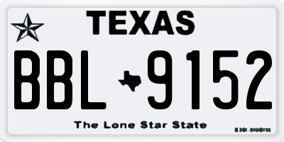 TX license plate BBL9152