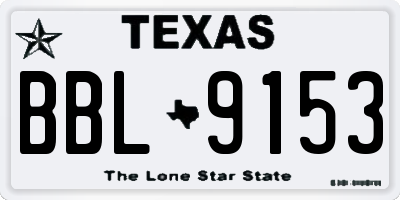 TX license plate BBL9153