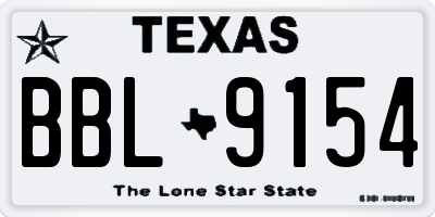 TX license plate BBL9154