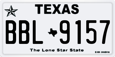TX license plate BBL9157