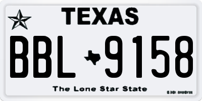 TX license plate BBL9158