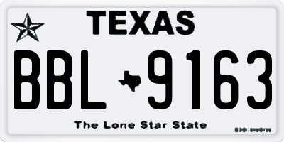 TX license plate BBL9163