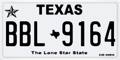 TX license plate BBL9164