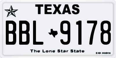 TX license plate BBL9178