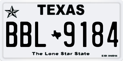 TX license plate BBL9184