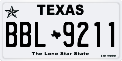 TX license plate BBL9211