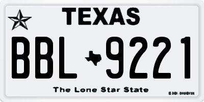 TX license plate BBL9221