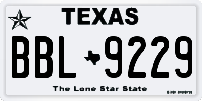 TX license plate BBL9229