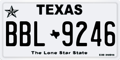 TX license plate BBL9246