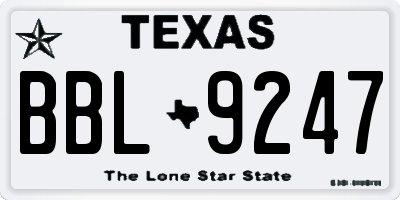 TX license plate BBL9247