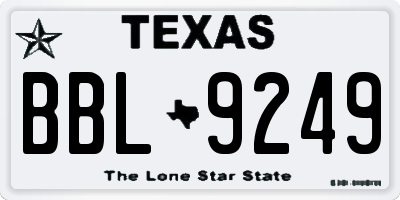 TX license plate BBL9249