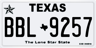 TX license plate BBL9257
