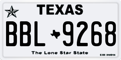 TX license plate BBL9268