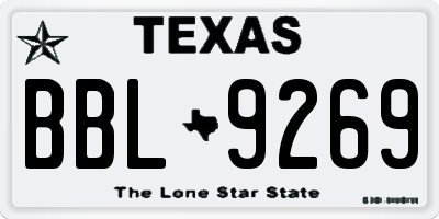 TX license plate BBL9269