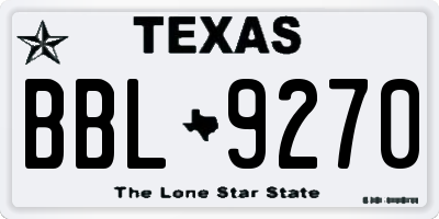 TX license plate BBL9270