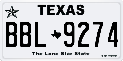 TX license plate BBL9274