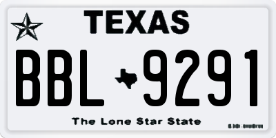 TX license plate BBL9291