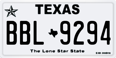 TX license plate BBL9294