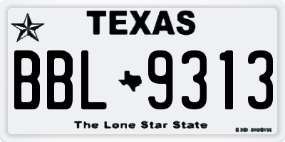 TX license plate BBL9313