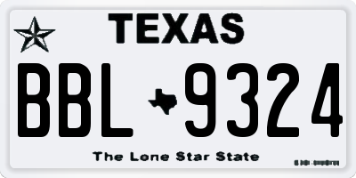 TX license plate BBL9324