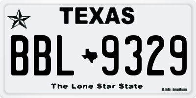 TX license plate BBL9329