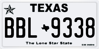 TX license plate BBL9338