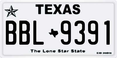 TX license plate BBL9391
