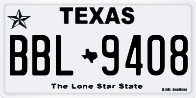 TX license plate BBL9408