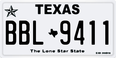 TX license plate BBL9411