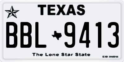 TX license plate BBL9413