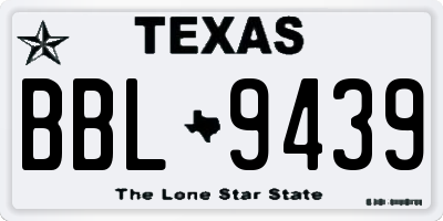 TX license plate BBL9439