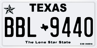 TX license plate BBL9440