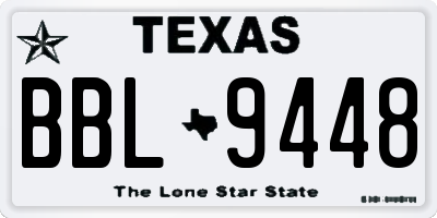 TX license plate BBL9448