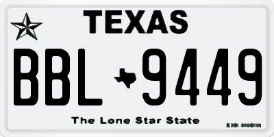 TX license plate BBL9449