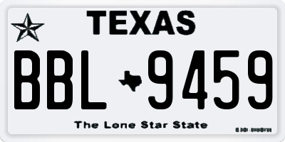 TX license plate BBL9459