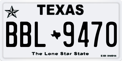 TX license plate BBL9470