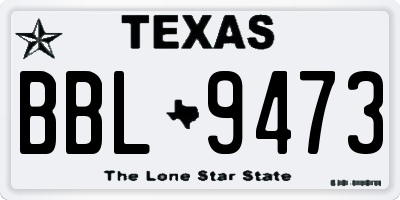 TX license plate BBL9473