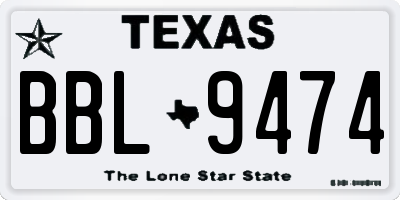 TX license plate BBL9474