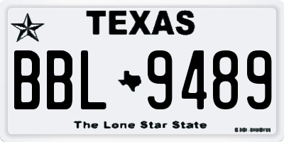 TX license plate BBL9489