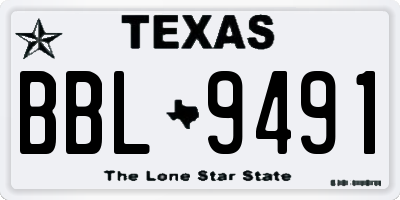 TX license plate BBL9491